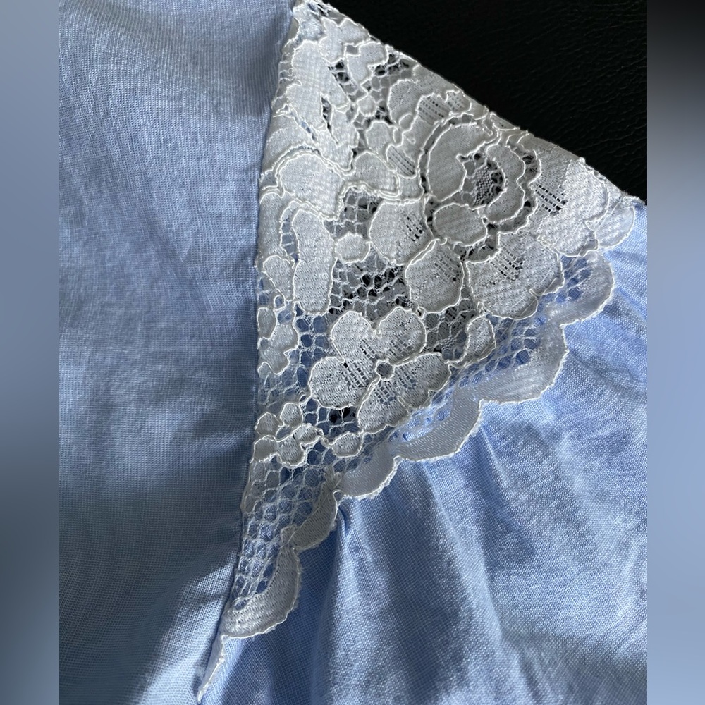 Zara light blue cotton top EUC size S coastal feminine - Picture 12 of 13